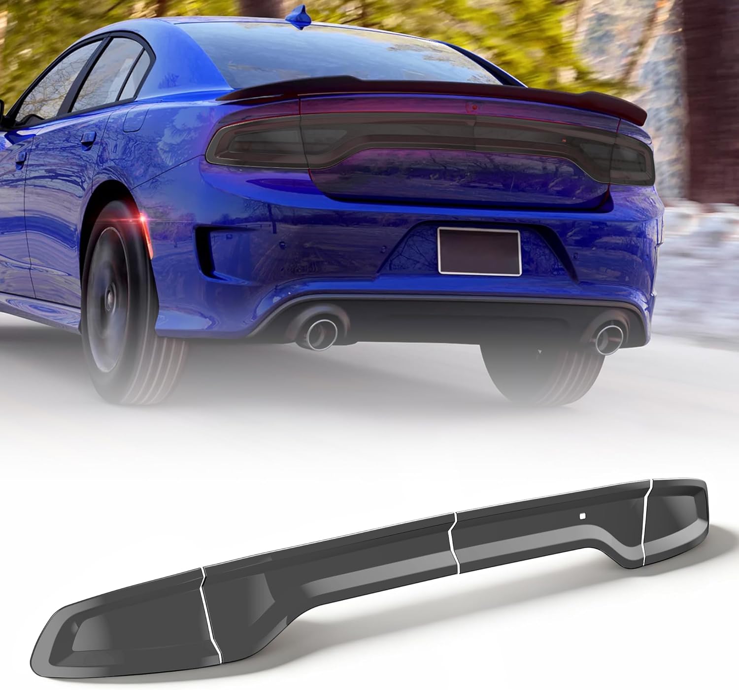 Smoked Black Tail Light Covers for 2015-2024 Dodge Charger, Protective Rear Lamp Guards, Exterior Automotive Accessories