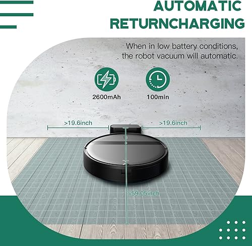 Miniatura 7 de Robot aspirador para pelo de mascotas, 2 en 1 con succión sin enredos y evita 3D inteligente, aplicaciónWi-FiAlexa, ultra delgado y silencioso,