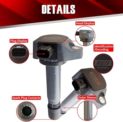 Vista 63 de Juego de 6 bobinas de encendido compatibles con Nissan Infiniti Maxima Quest Pathfinder Murano Altima Q50 QX60 FX35 3.5L V6 UF550