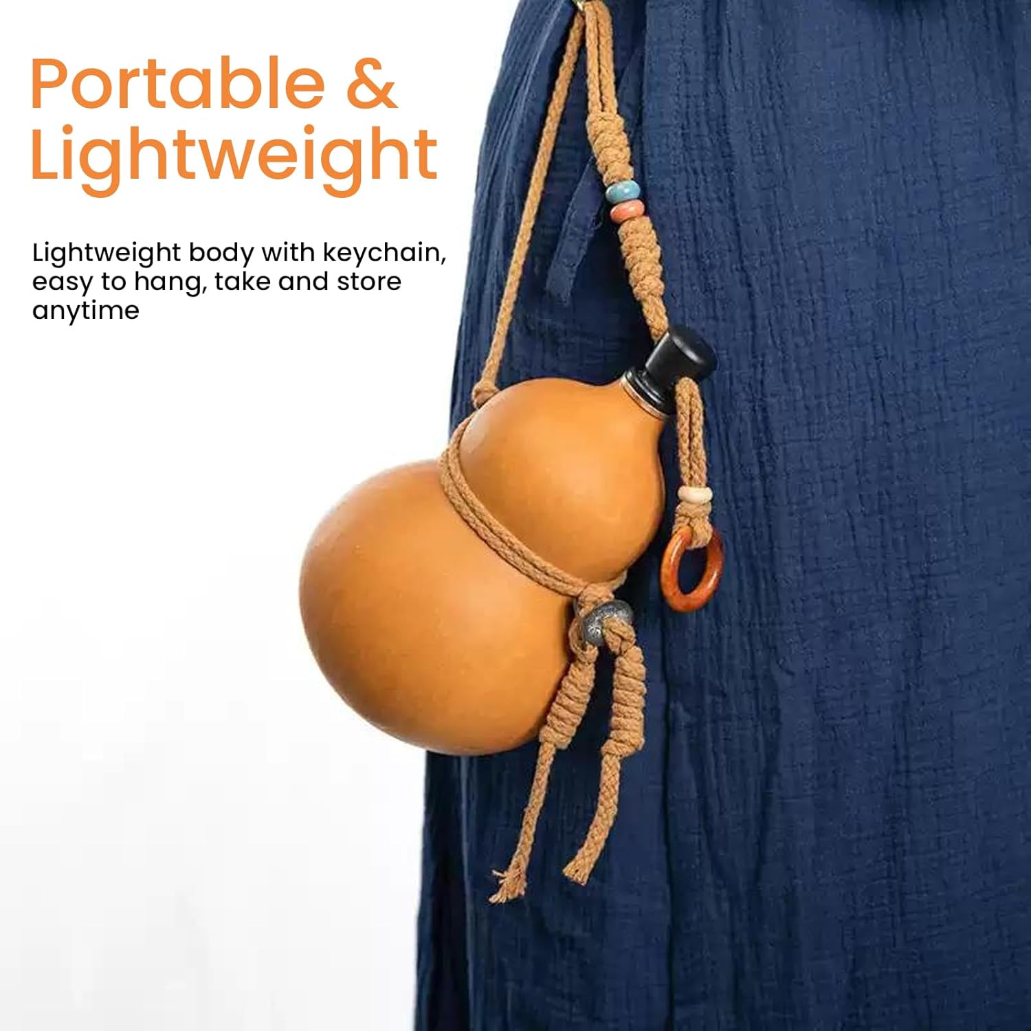 Gourd Water Bottle Gourd Shaped Drinking Bottle Canteen 250ML with Belt Buckle for Outdoor Activities Camping Hiking