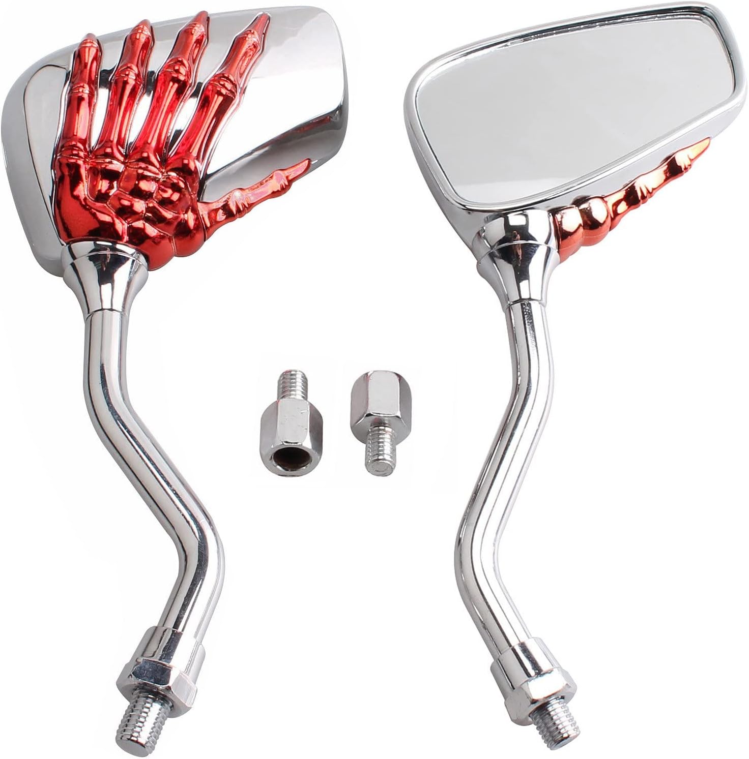 Motorcycle Scooter Chrome Skull Hands Claw Side Rear View Mirrors