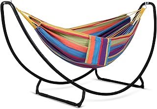 SUNCREAT Portable Space Saving Hammock with Stand, Two Person Hammock wi...