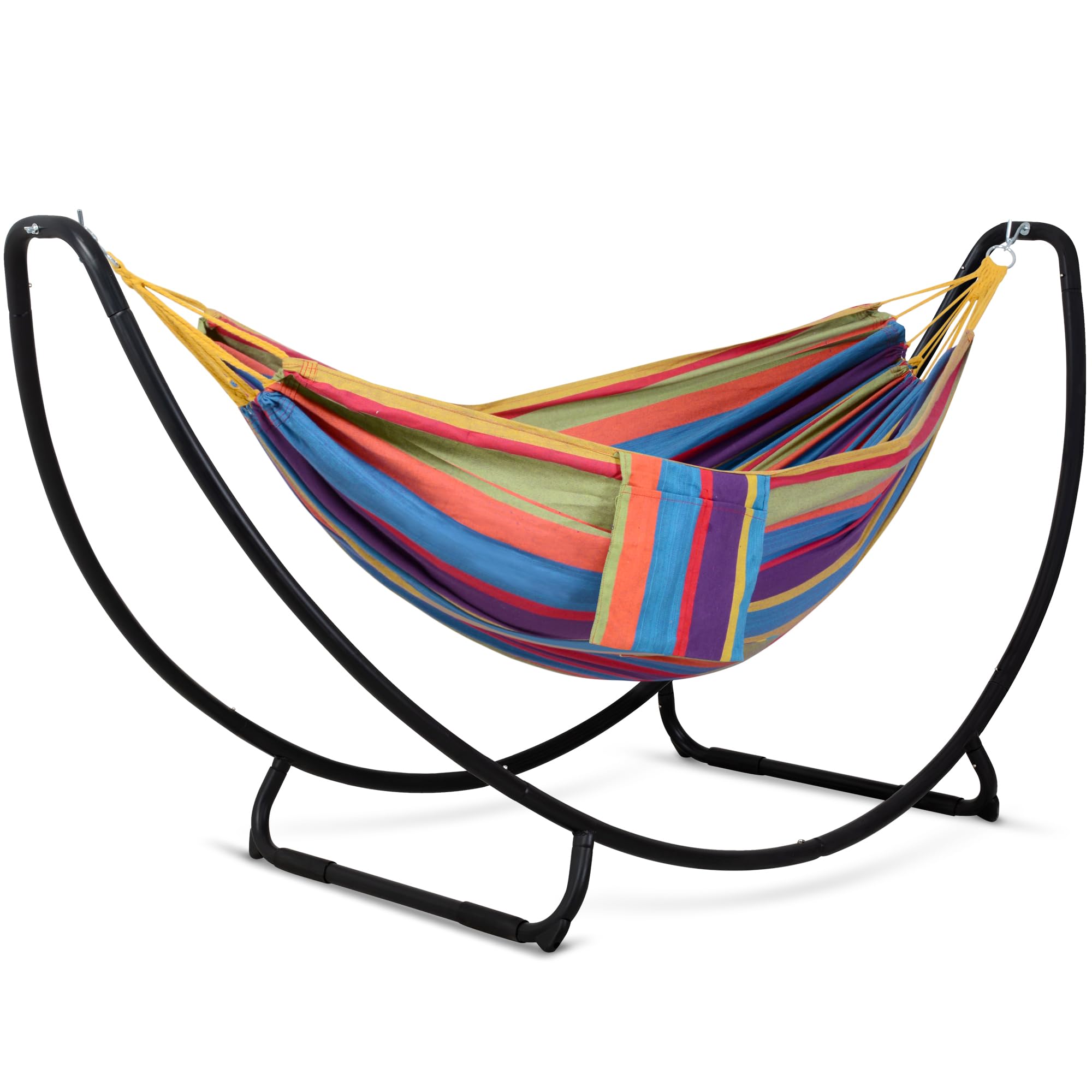 SUNCREAT Portable Hammock with Stand in Rainbow colors