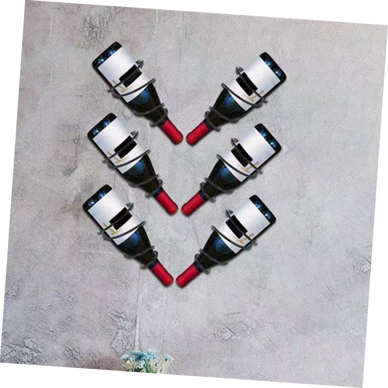 ABOOFAN Lot de 6 Casiers à Vin Muraux en Fer Noir, Rangement Sécurisé et Design Polyvalent pour Caves et Restaurants