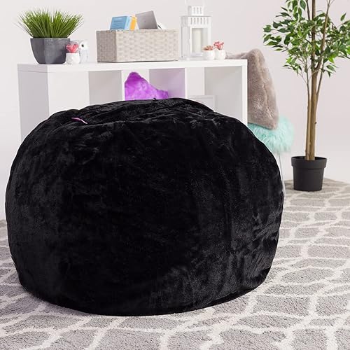Miniatura 193 de Posh Creations - Sillón puff para niños, adolescentes y adultos, incluye funda extraíble y lavable a máquina, grande de 38 pulgadas, piel de conejo