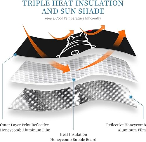 Miniatura 5 de Parasol para parabrisas de automóvil, diseño divertido de bulldog francés, cachorro, perro, para ventana delantera, mantiene el vehículo fresco