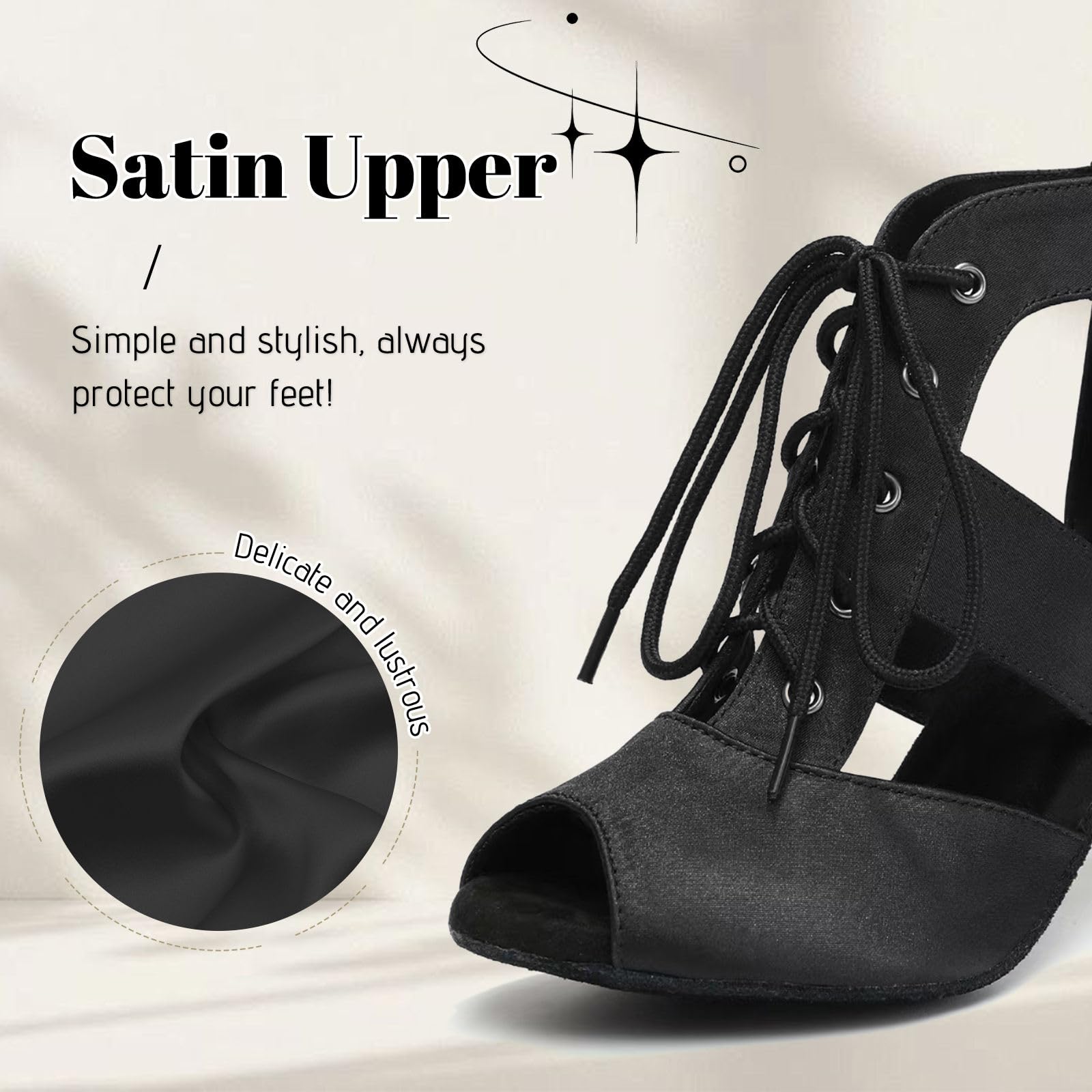 Damen Lateinische Tanzstiefel Schnüren Salsa Tanzstiefel