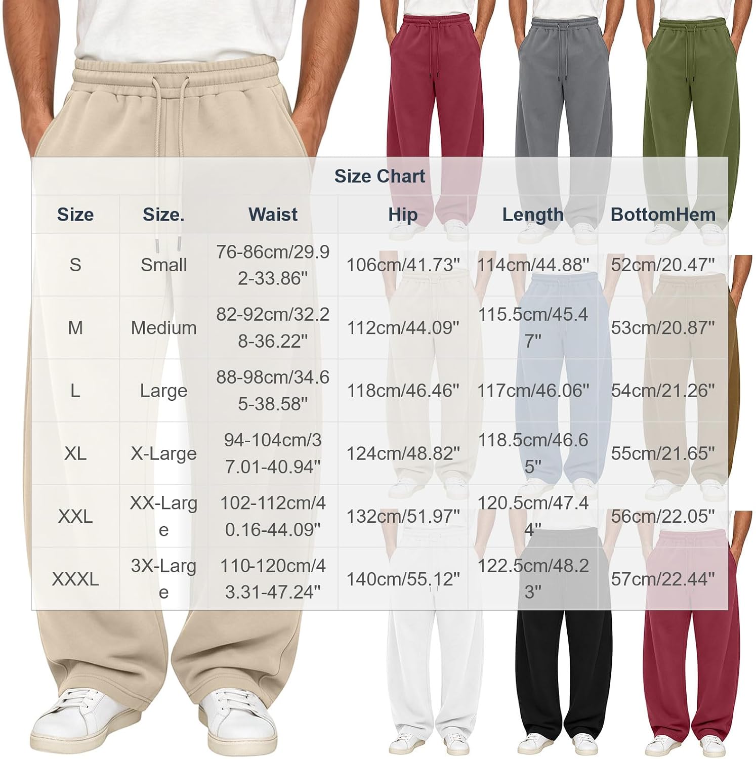 Men's Wide Leg Sweatpants Drawstring Waist Straight Leg | Relaxed Straight Trousers With Deep Side Storage And Drawstring Waist For Daily Trips Campus Spring Clothes