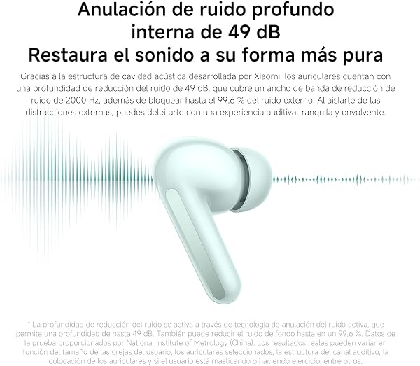 XIAOMI Redmi Buds 6 - Auriculares inalámbrico, cancelación de Ruido, Ligero, 10 Horas de autonomía y 42 Horas con el Estuche de Carga, Bluetooth, Negro (Versión ES) - 5