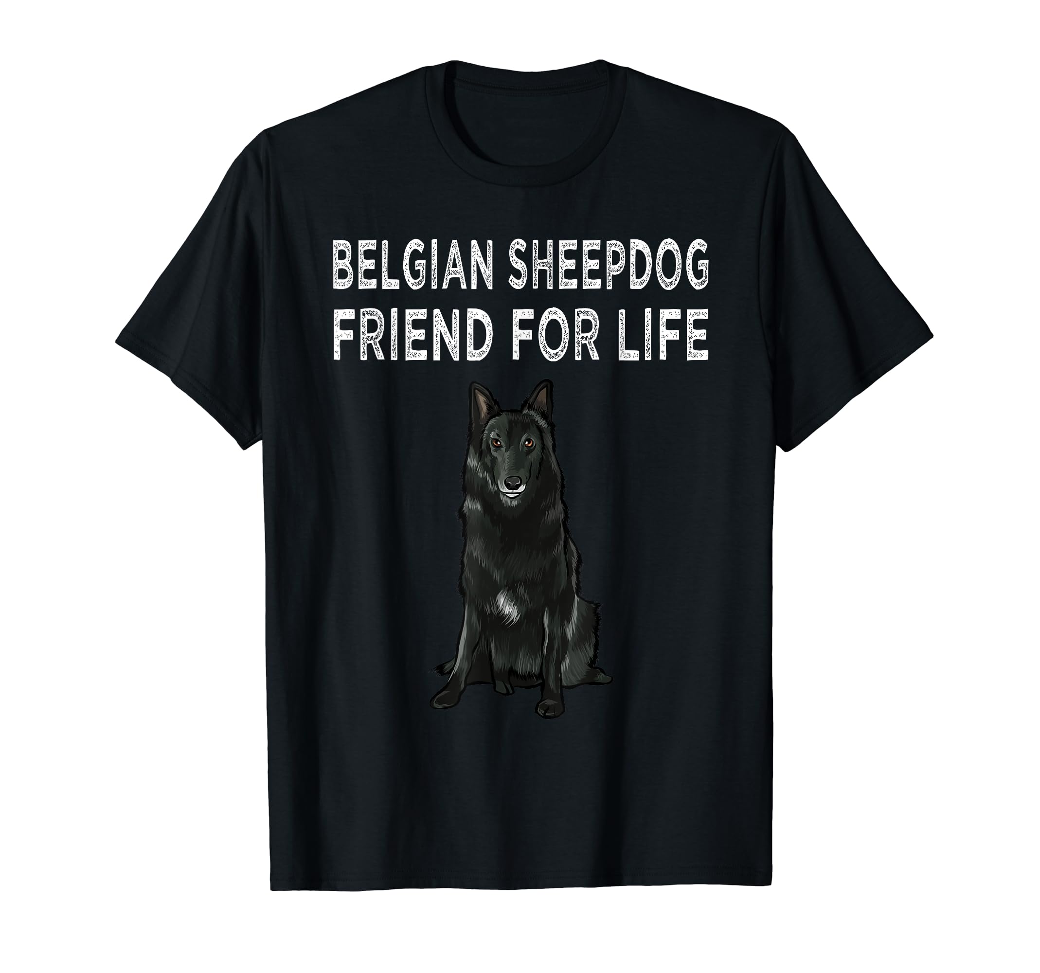 Belgian Sheepdog Friend For Life Dog Friendship T-Shirt, Black