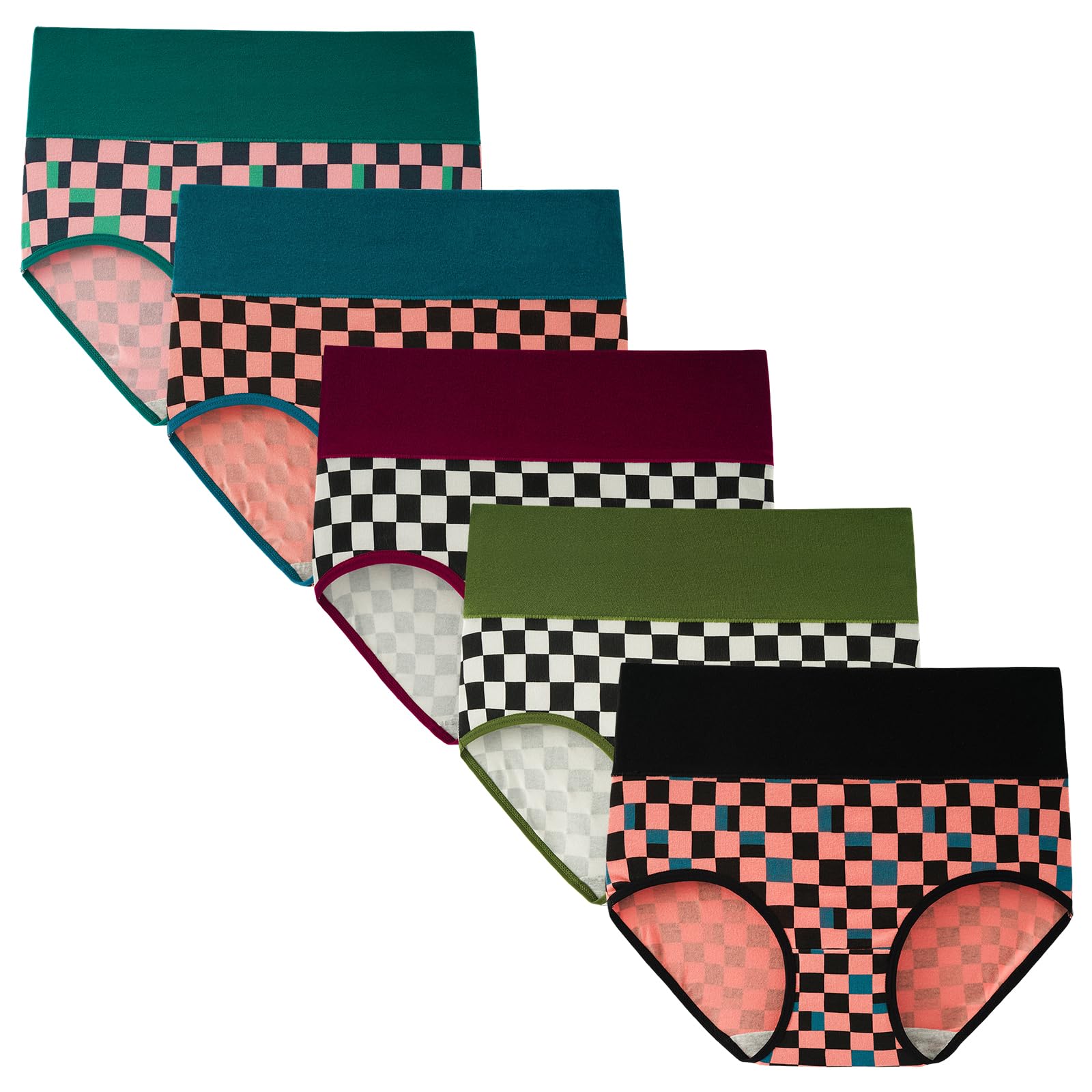 INNERSY Unterhosen Damen Baumwolle Stretch Slips Hohe Taille Weiche Unterwäsche Frauen 5er Pack