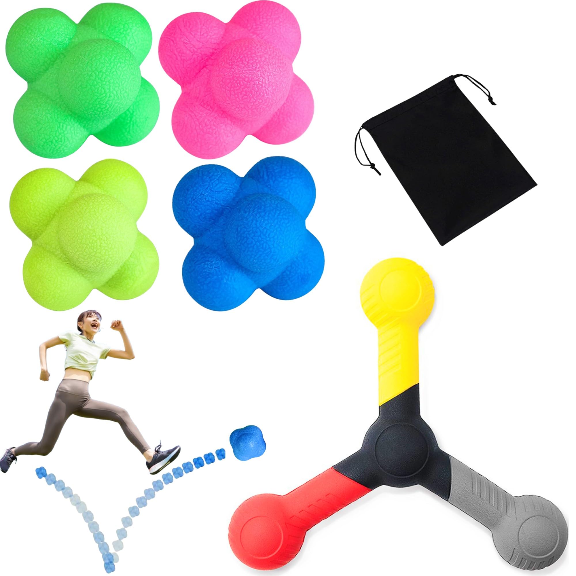 Amazon | merrytime バウンドボール リアクションボール 4個シンプル柄