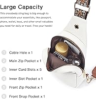 Vista 23 de Telena Bolso bandolera para mujer, bolso cruzado para mujer, cangurera de cuero vegano con correa ajustable