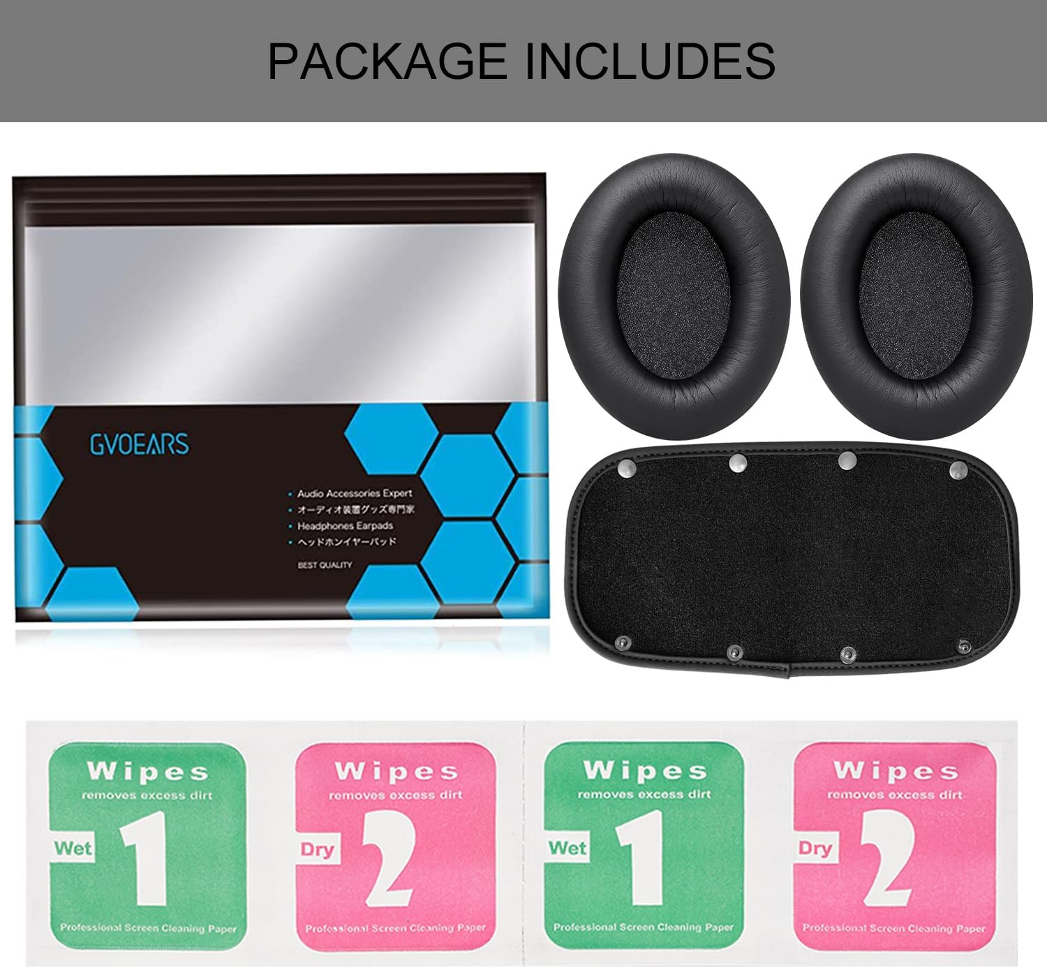Ear Pads Cushions + Headband Cover Protector, Replacement Kit for HyperX Cloud & Alpha, Cloud 1/2/3/Pro, Cloud Core, Alpha S, Flight, Stinger & More, Easy Installation & Long Lasting - Black