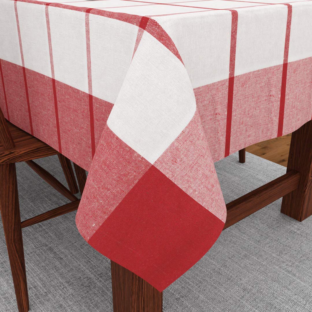 Encasa XO Table Cloth (10 ft Long) for 8 to 10 Seater Large Center Dining Table - Black Checks with Borders - Heavy Homespun Eco-Cotton Fabric, Washable, for Home, Garden, Restaurant, Rectangular (B0BTTNDLRH) Amazon Price History, Amazon Price Tracker