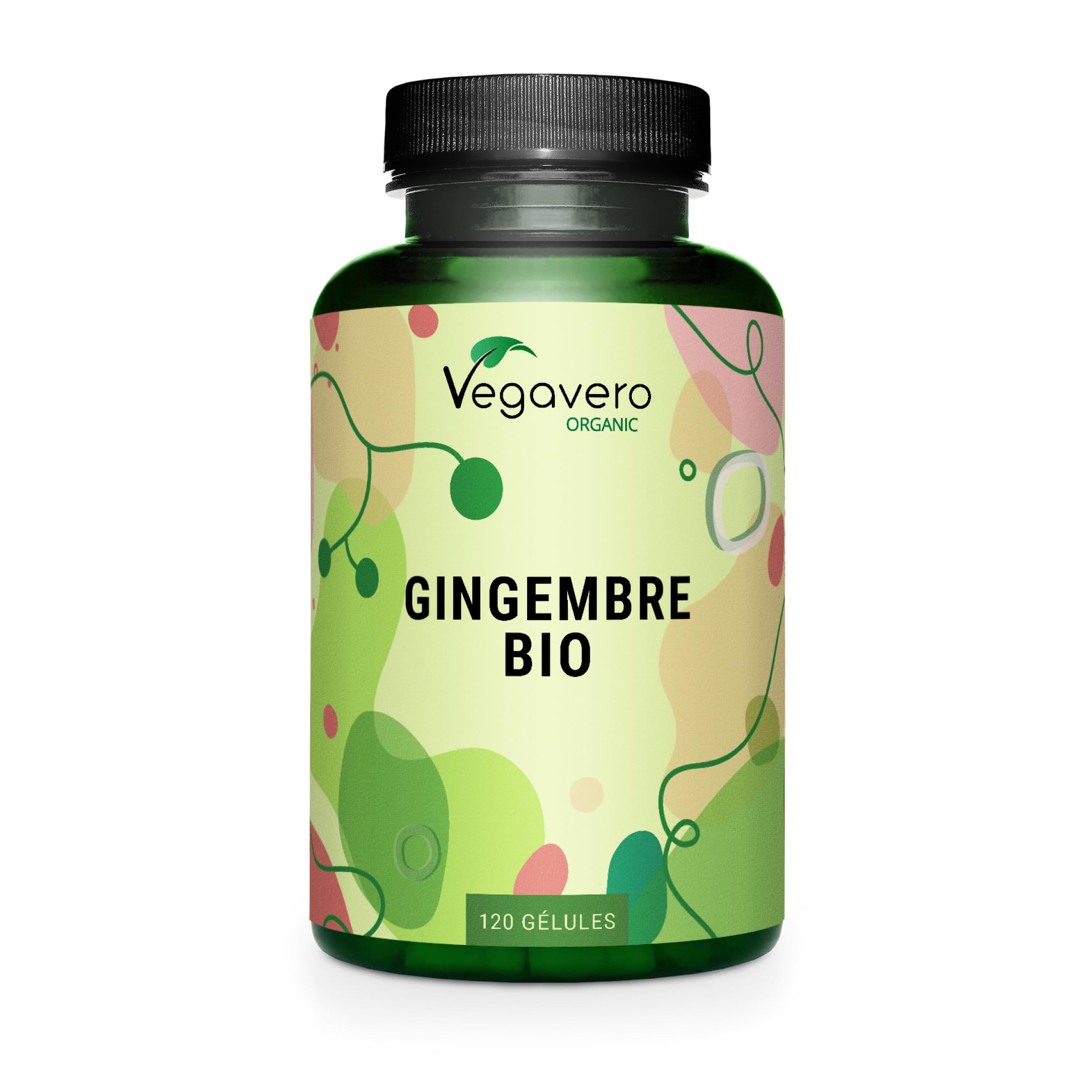 Gingembre BIO 650 mg | 120 Gélules (4 mois) | 1,5% Gingerol | Digestion + Vomissement | Testé en Laboratoire | Vegan & Sans Additifs | Vegavero®