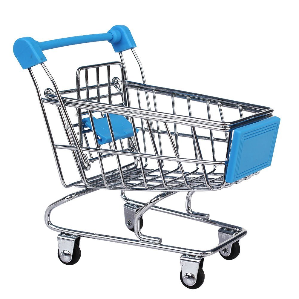 Amazon Brand – Umi Mini Shopping Cart Toy | Colorful Metal Shopping Handcart Model, Tiny Utility Trolley for Play, Desk Storage & Home Decoration (1 Pc, Blue)-image-33