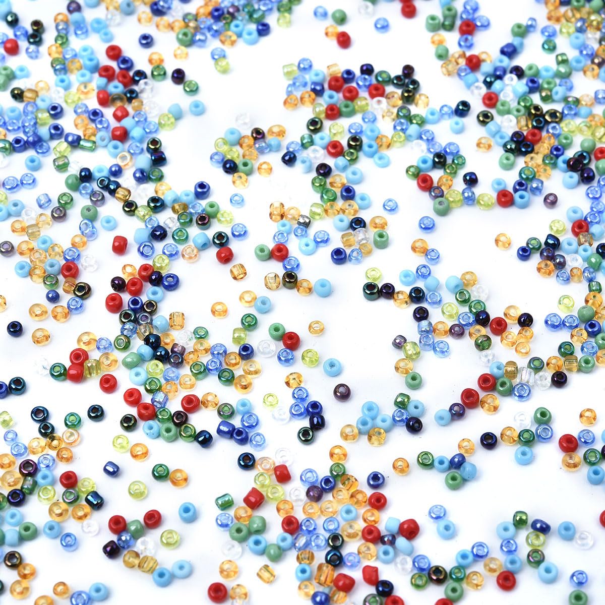Lot de 3 800 petites perles rondes en verre multicolores pour la fabrication de bijoux - 11/0 2 mm