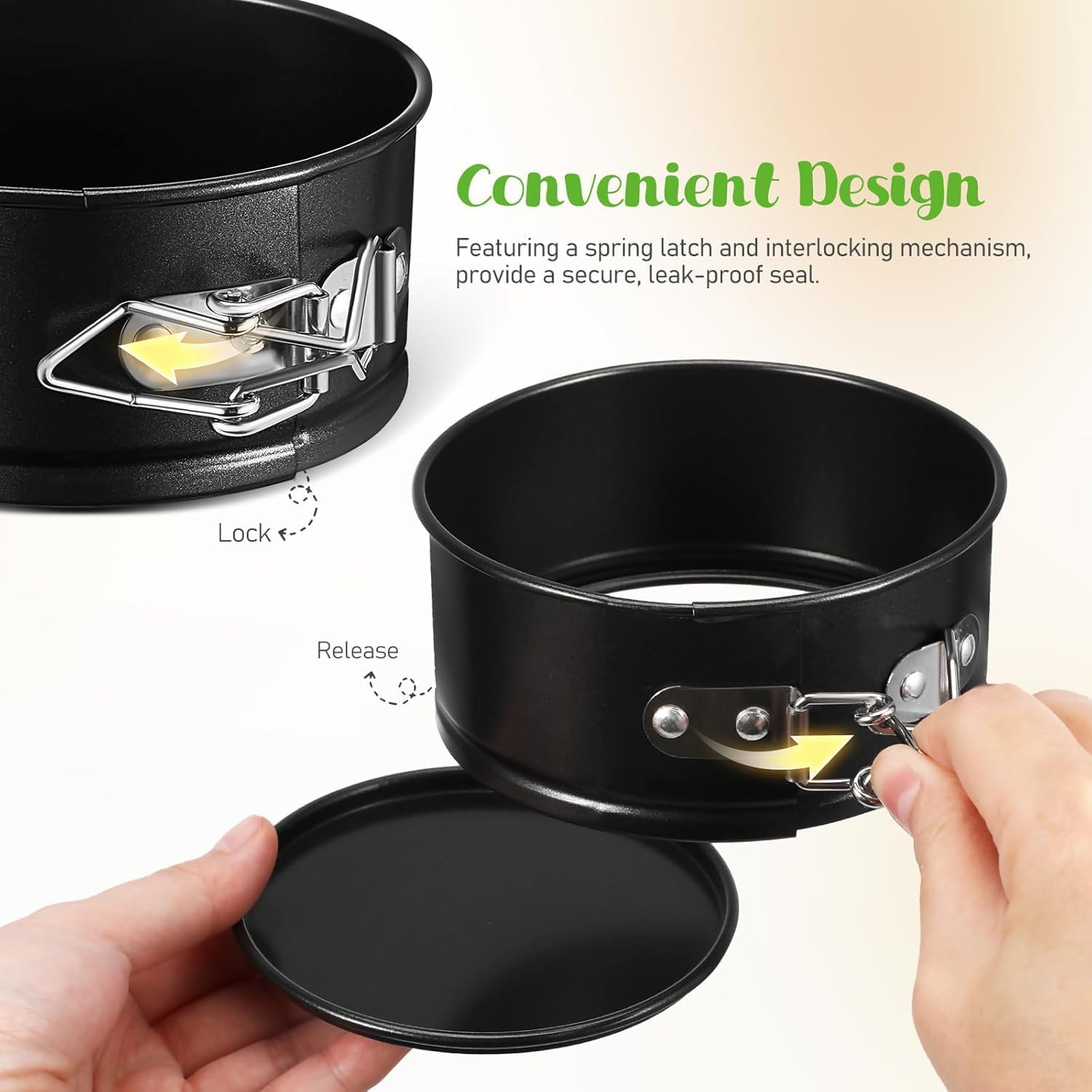 Pack Spring Form Pan Set, 4. 7-inch Mini Cake Pan with Removable Bottom, Nonstick Leakproof Round Cake Mold Spring Form Molds for Mini Cheesecakes, Pizzas And Quiches
