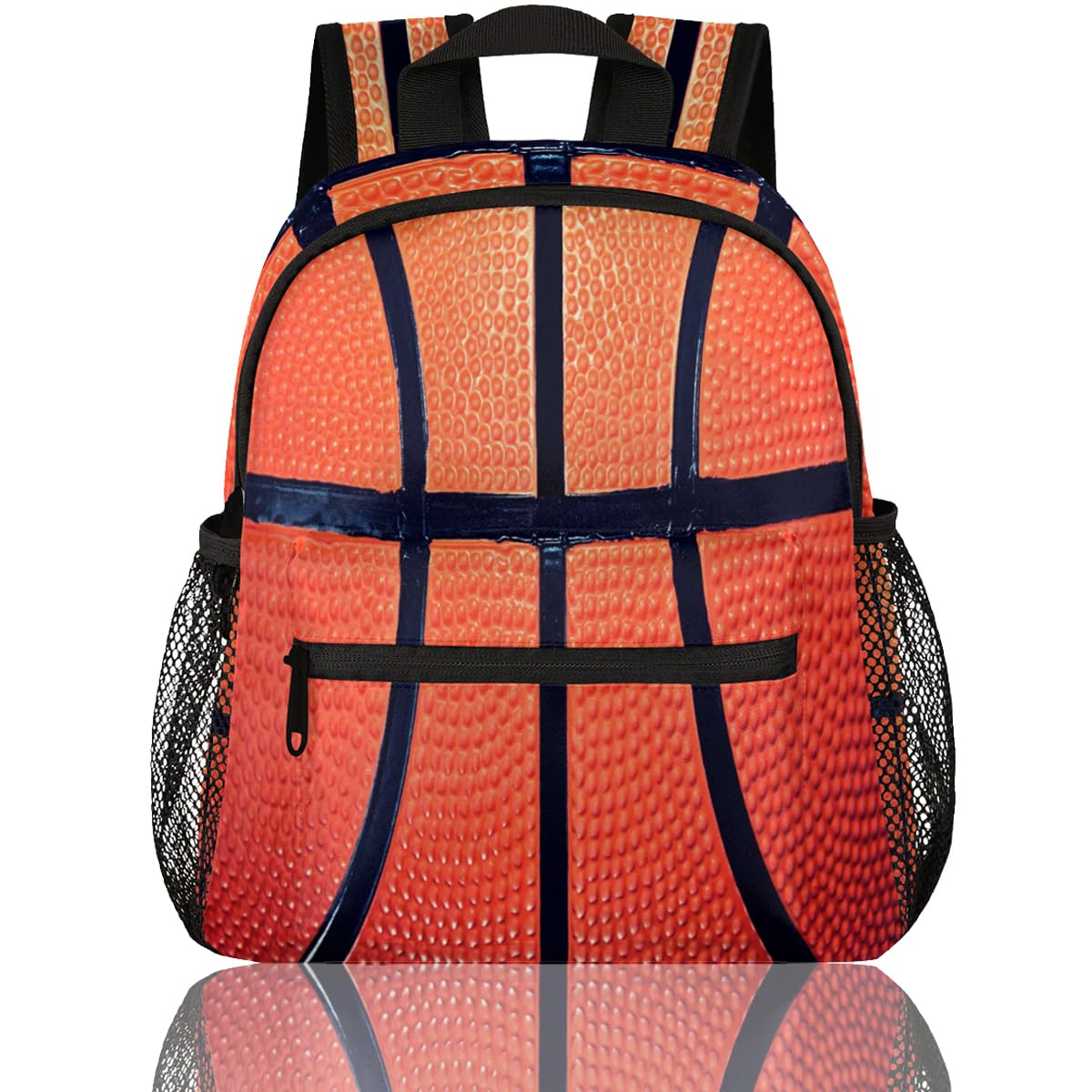 cfpolar School Backpack for Boys, Basketball Texture Bookbag for Kids, 12 In Toddler Backpack Children Sport Ball Casual Daypack Kindergarten