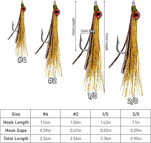 Miniatura 6 de Dr.Fish Paquete de 6 señuelos de pesca con moscas de pesca con mosca, cebo artificial de boca pequeña, pesca con mosca, gancho para pesca con agua