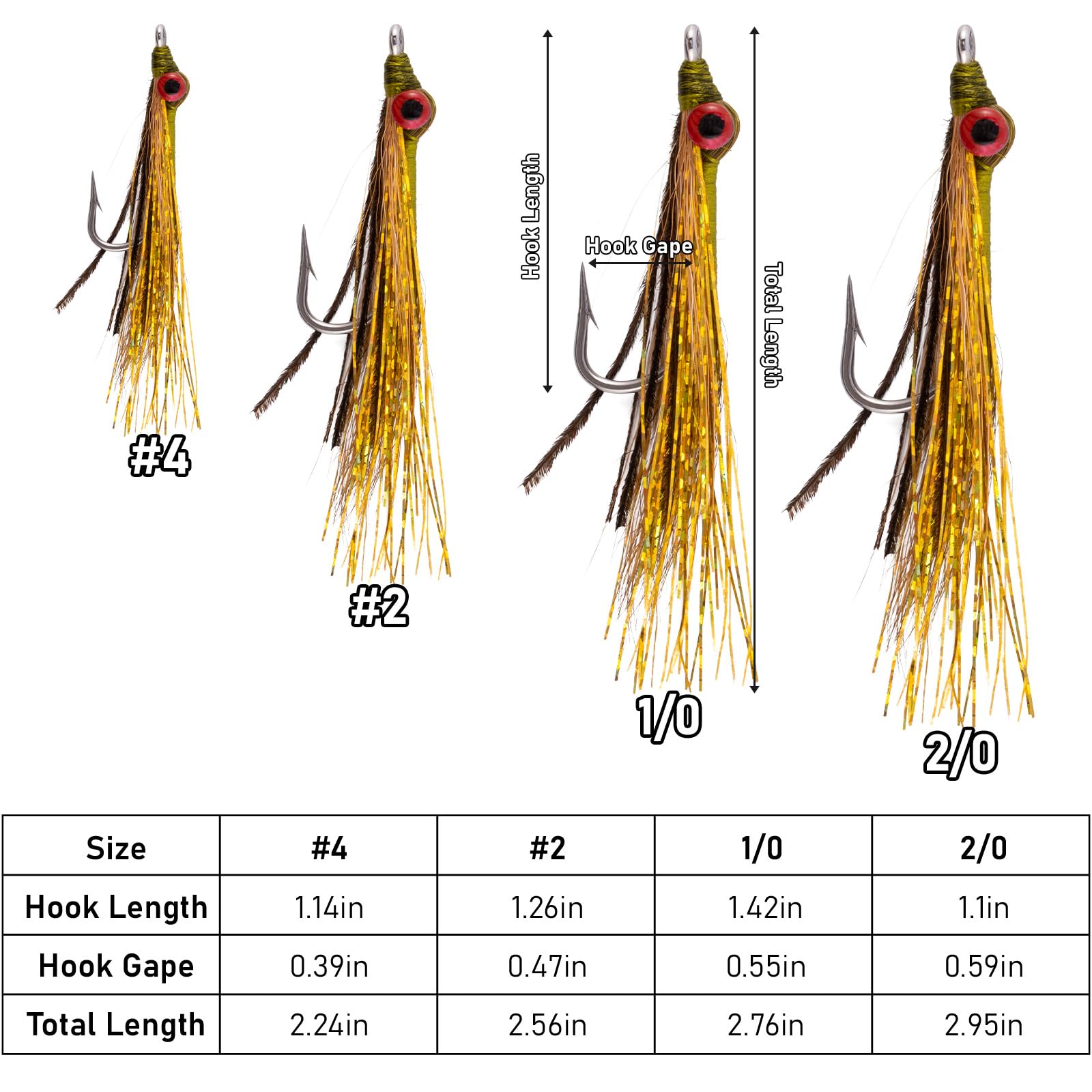 Dr.Fish Clouser Minnow - Paquete de 6 moscas de pesca con mosca artificial para pesca con mosca, cebo, lubina, anzuelo de pesca de agua salada, moscas de pesca de agua dulce, señuelos de pesca de