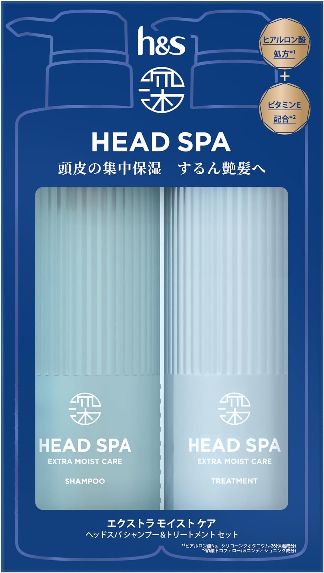 h&s Deep Head Spa 【New Model】 Shampoo & Treatment Set 15.5 oz + 15.5 oz Pump Extra Moisture Care H&S