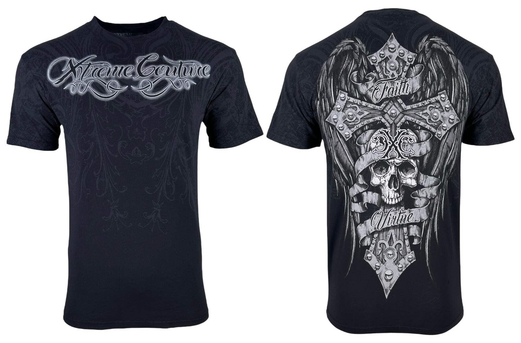 Xtreme Couture by Affliction Men's T-Shirt Wrecked Y2K, Black, Medium