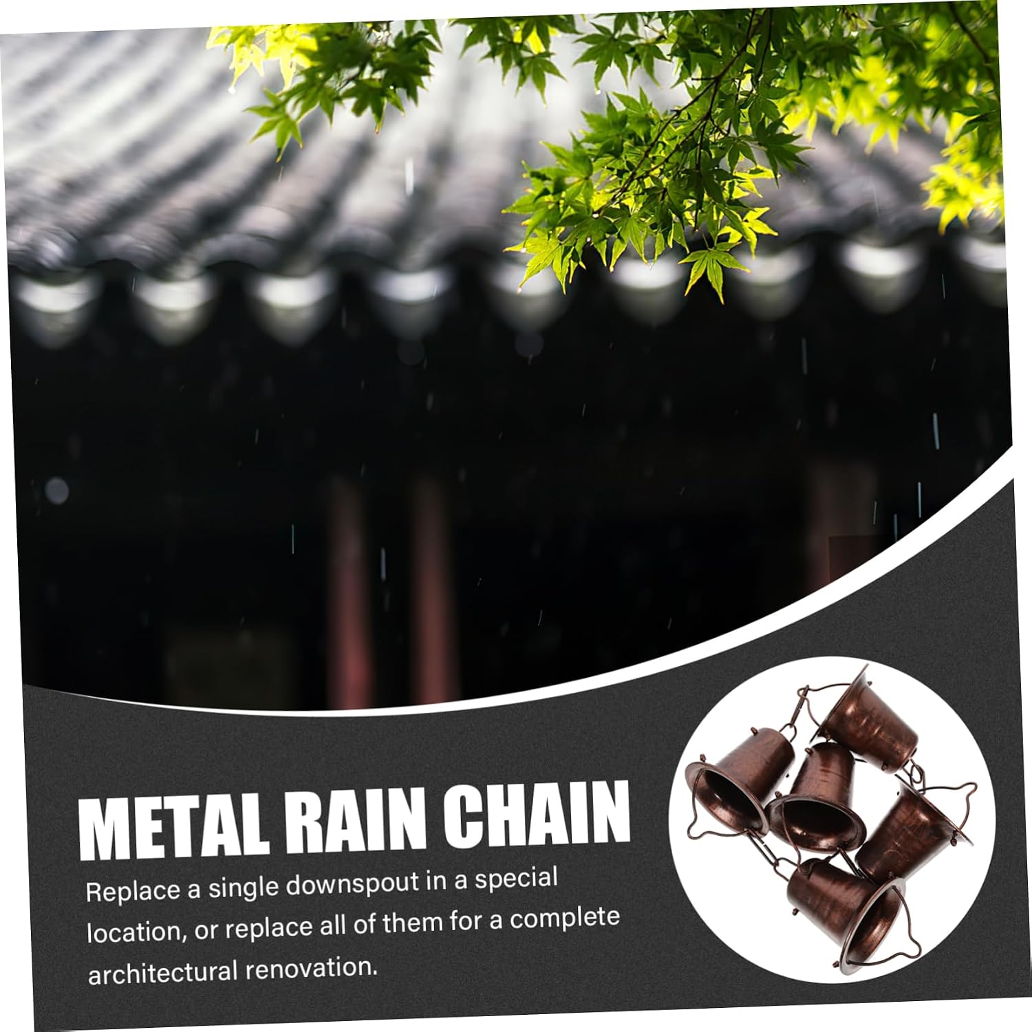 Metal Rain Chain Aluminum Alloy Decorative Rain Chain Gutter for Courtyard