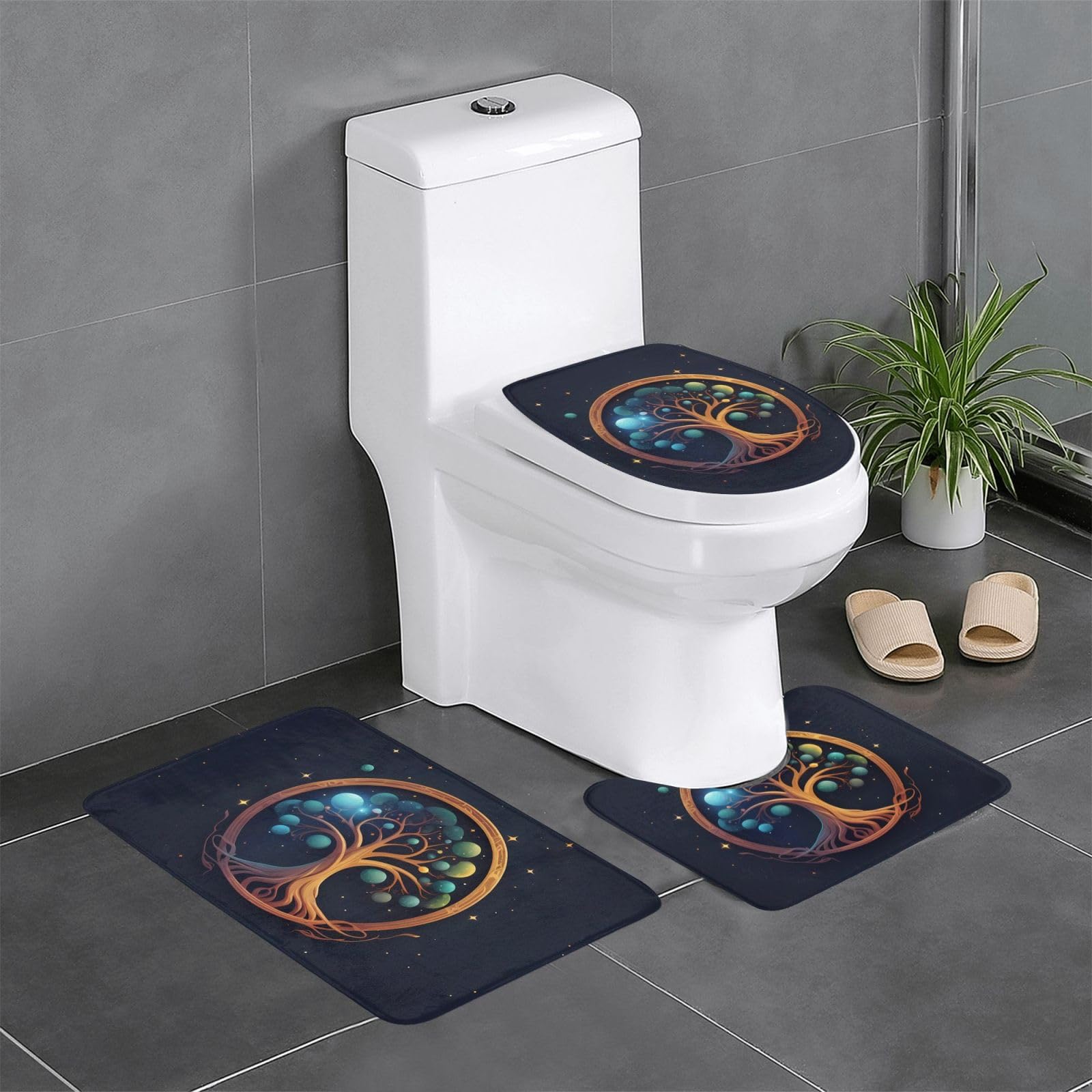 Tapis de sol antidérapant arbre de vie pour éviter les glissades WC