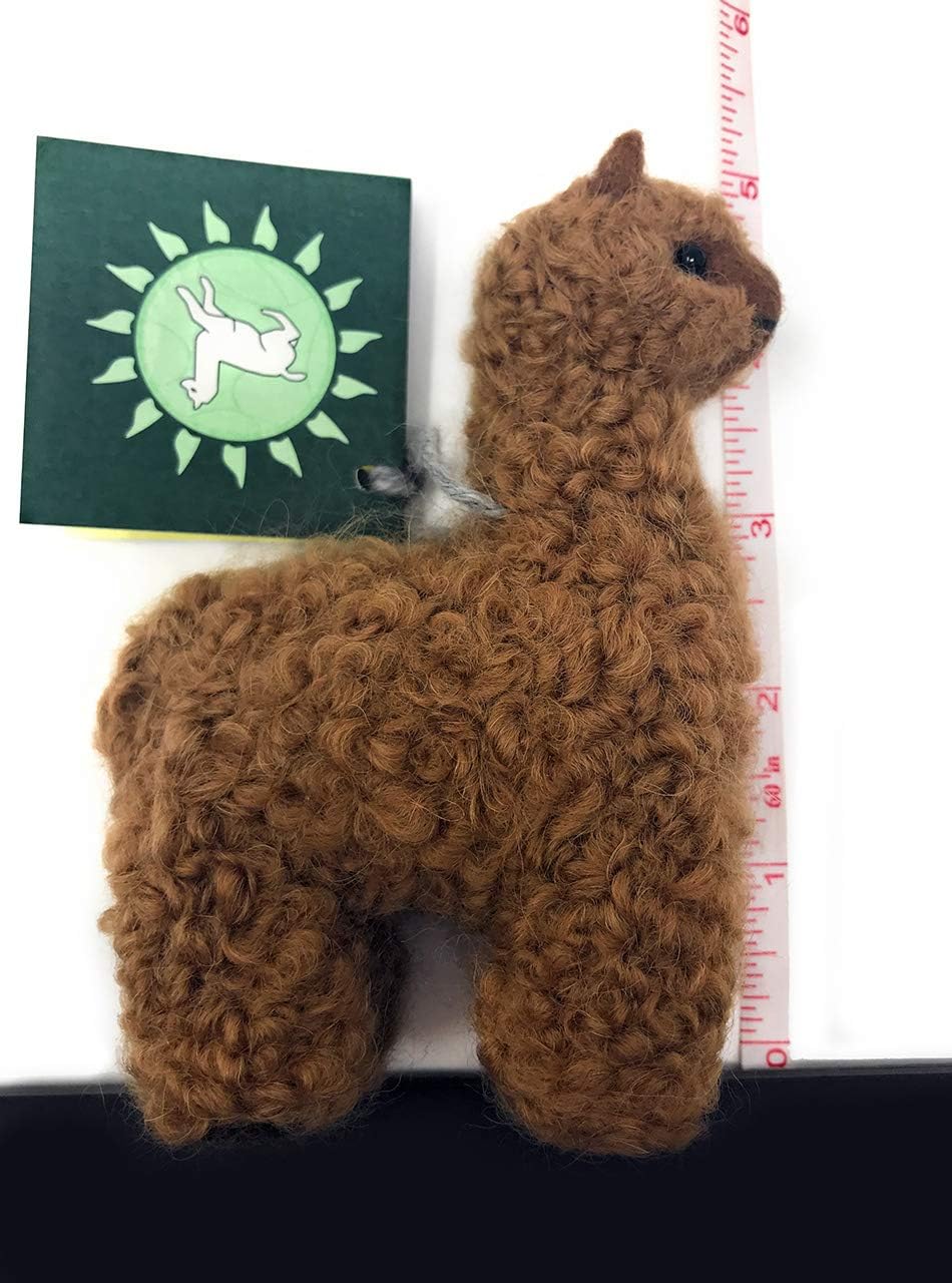 Inca Fashions - Felted Lifelike Alpaca Figure & Ornament, Handmade from 100% Alpaca Wool Yarn (Dark Brown)