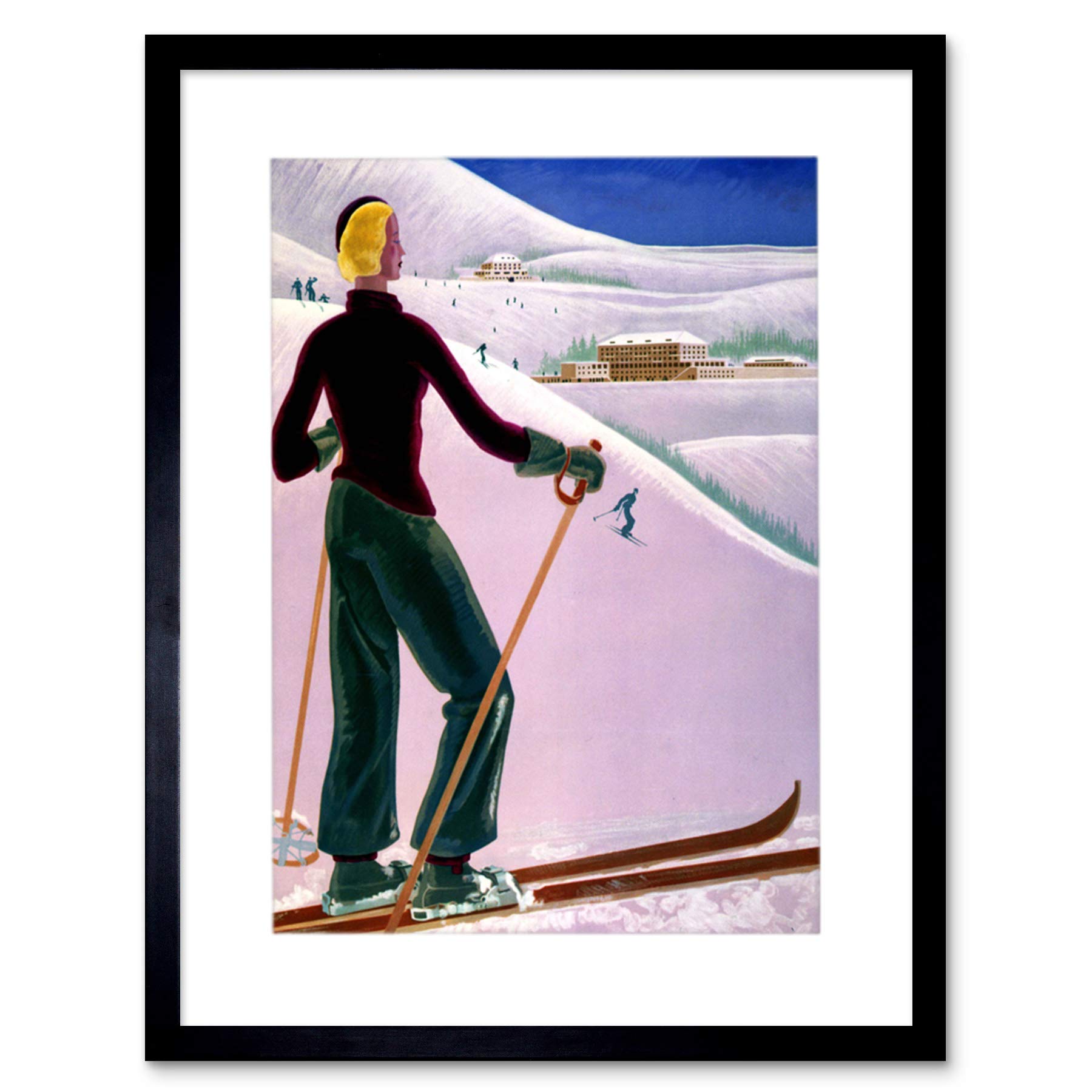 Wee Blue Coo Sport Markstein Alsace France Ski Skiing Winter Picture Framed Wall Art Print