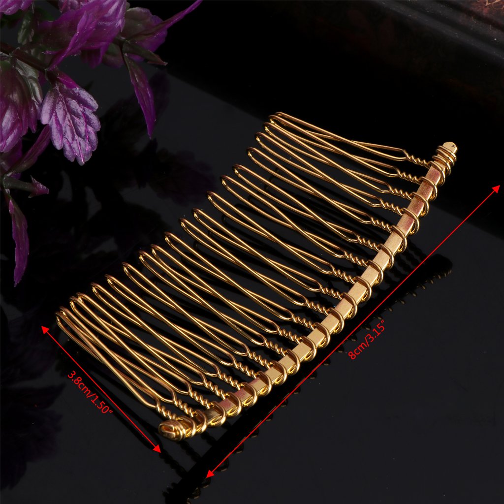 Curling Comb, 20 Teeth Bridal Hair Clips Metal Wedding Veil Side Comb Hair Accessories Veil Comb Hairstyle Tool for Women image 5