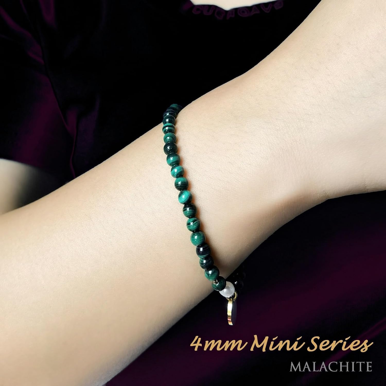 Morchic 4mm Natural Gemstone Beads Stretch Bracelet for Women, With Freshwater Pearls, Energy Gem Birthday Gift for Her 7.2”