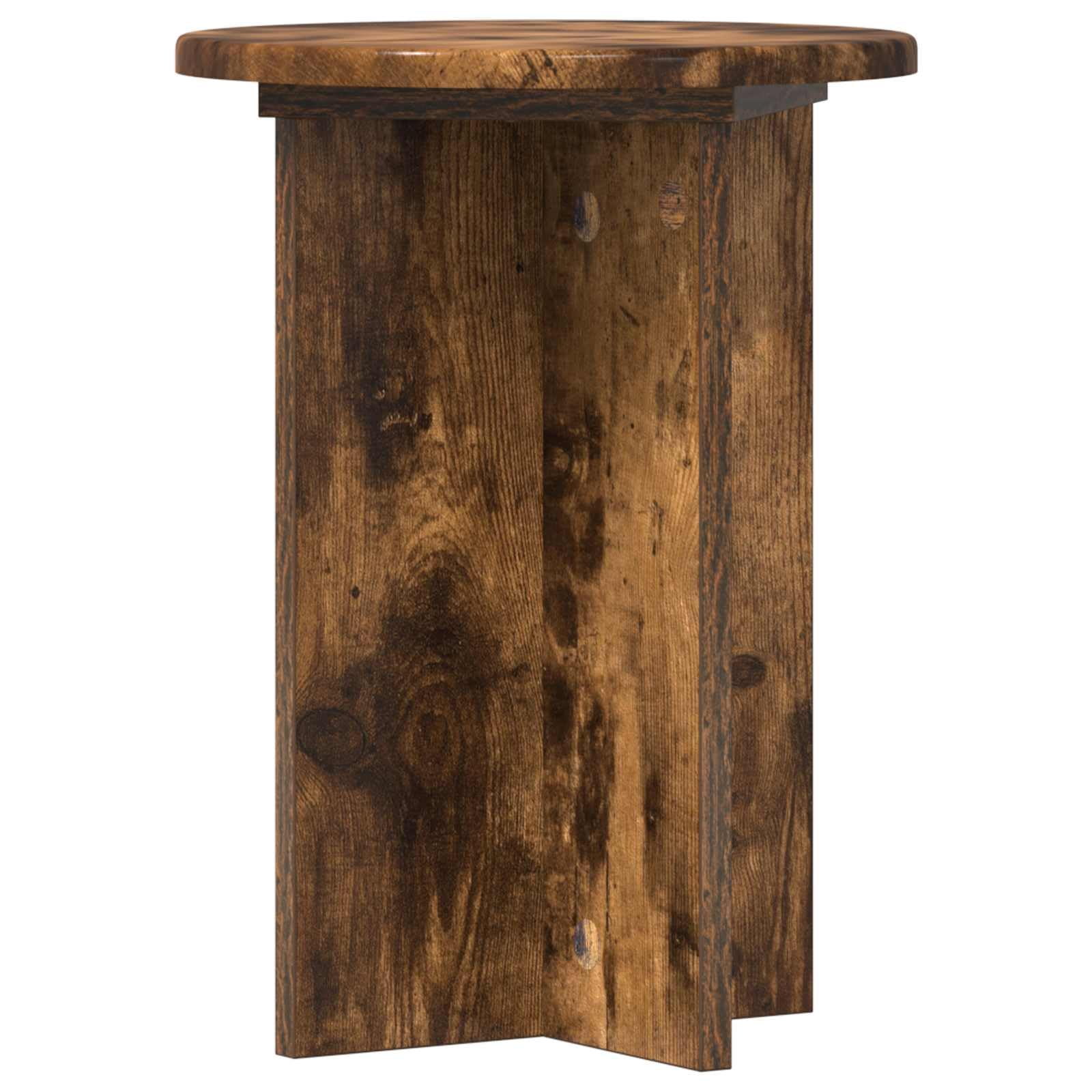 Set di 2 moderni supporti per piante in legno di rovere affumicato, diametro 29,5 x 40 cm, per interni per soggiorno e ufficio, facile da montare