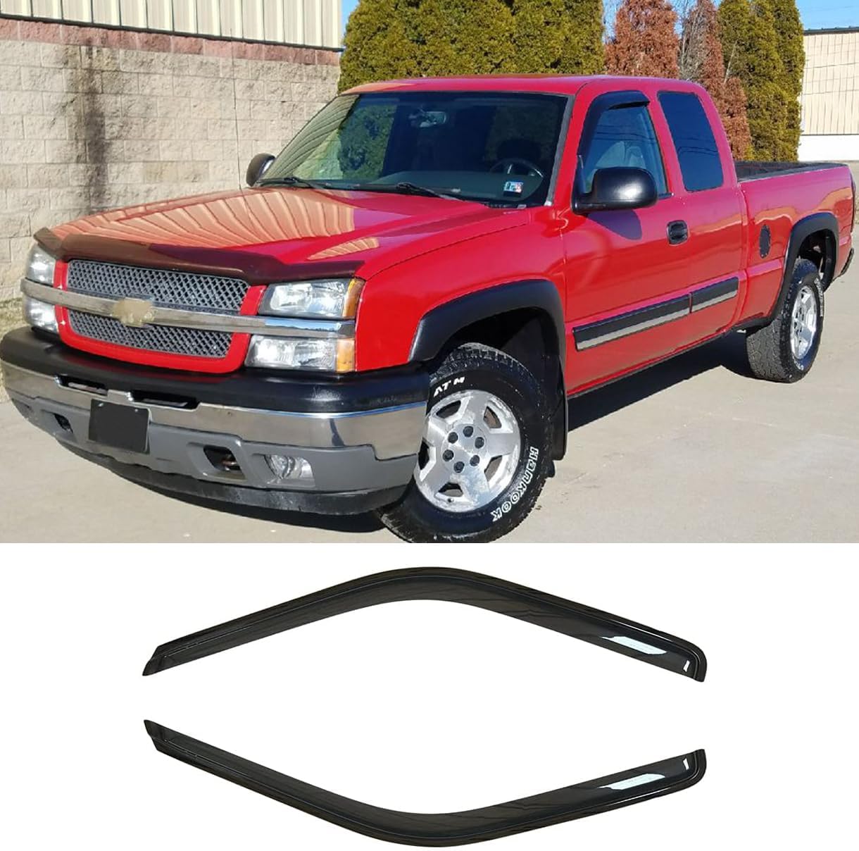 92956 Side Window Visors Wind Vent Deflector for 99-07 Chevy Silverado 1500,99-06 Silverado/Sierra 2500&3500,07 Classic with Standard/Extended Cab,2pc Outside Mount Tape-On Sun Rain Guards 99-07 Standard Cab/Extended Cab