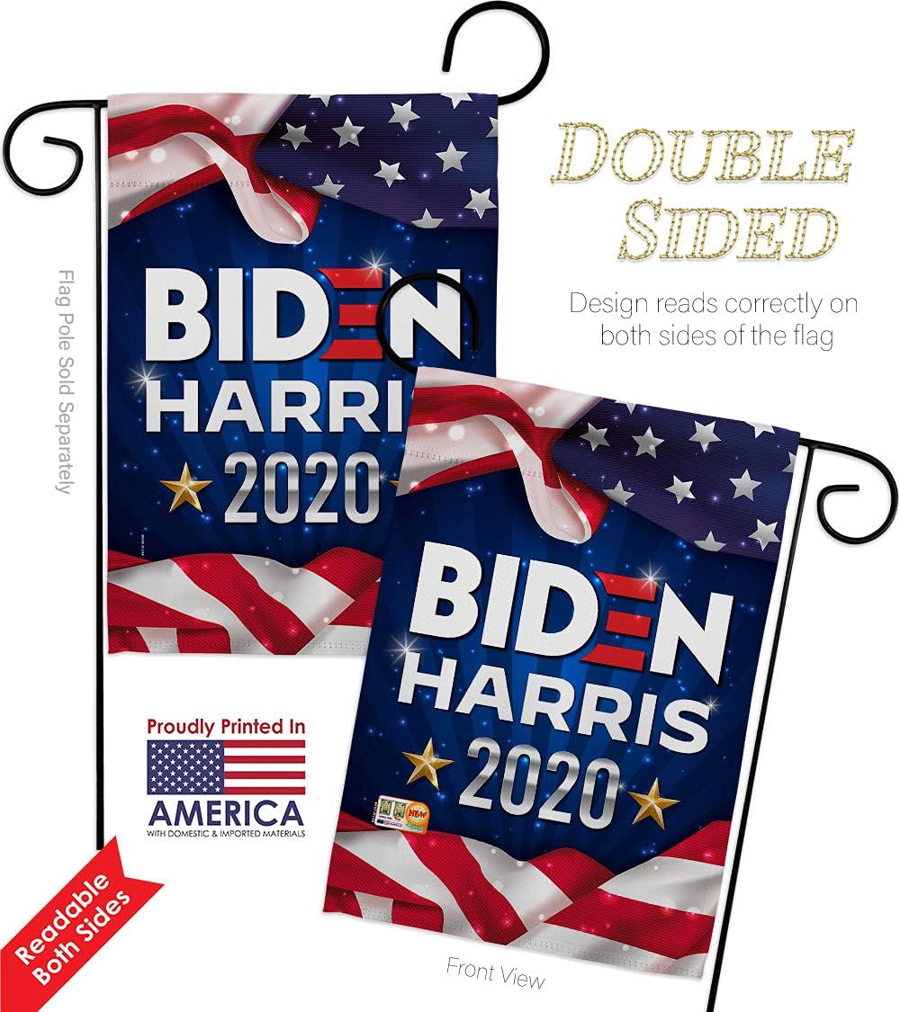 Biden Harris Flag US Garden Pack Patriotic Vote President Democrat Republican Tea Party United State American Election House Banner Small Yard Gift Double-Sided, Thick Fabric, w USA Applique Flag