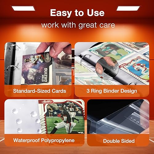 Miniatura 2 de Carpeta de tarjetas de baloncesto, tarjetas comerciales deportivas 2023 con fundas para álbum, 440 bolsillos, tarjetero de baloncesto, protectores