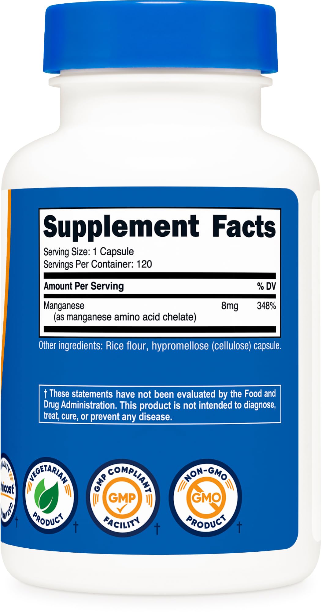 Nutricost Chelated Manganese Supplement 8mg, Amino Acid Chelate, 120 Caps — Amazon image 5
