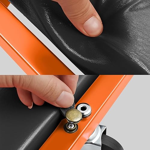 Miniatura 76 de DNA MOTORING TOOLS-00186 - Asiento plegable 2 en 1 de 40 pulgadas, 6 ruedas de 2 pulgadas, capacidad de peso de 330.7 lbs, color rojo