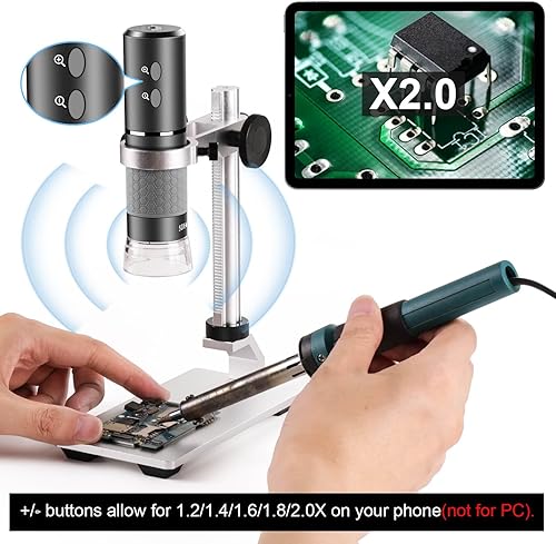 Miniatura 3 de Ninyoon Microscopio 4K con soporte profesional para iPhone Android PC, 50-1000X Microscopio digital USB endoscopio HD cámara para todos los