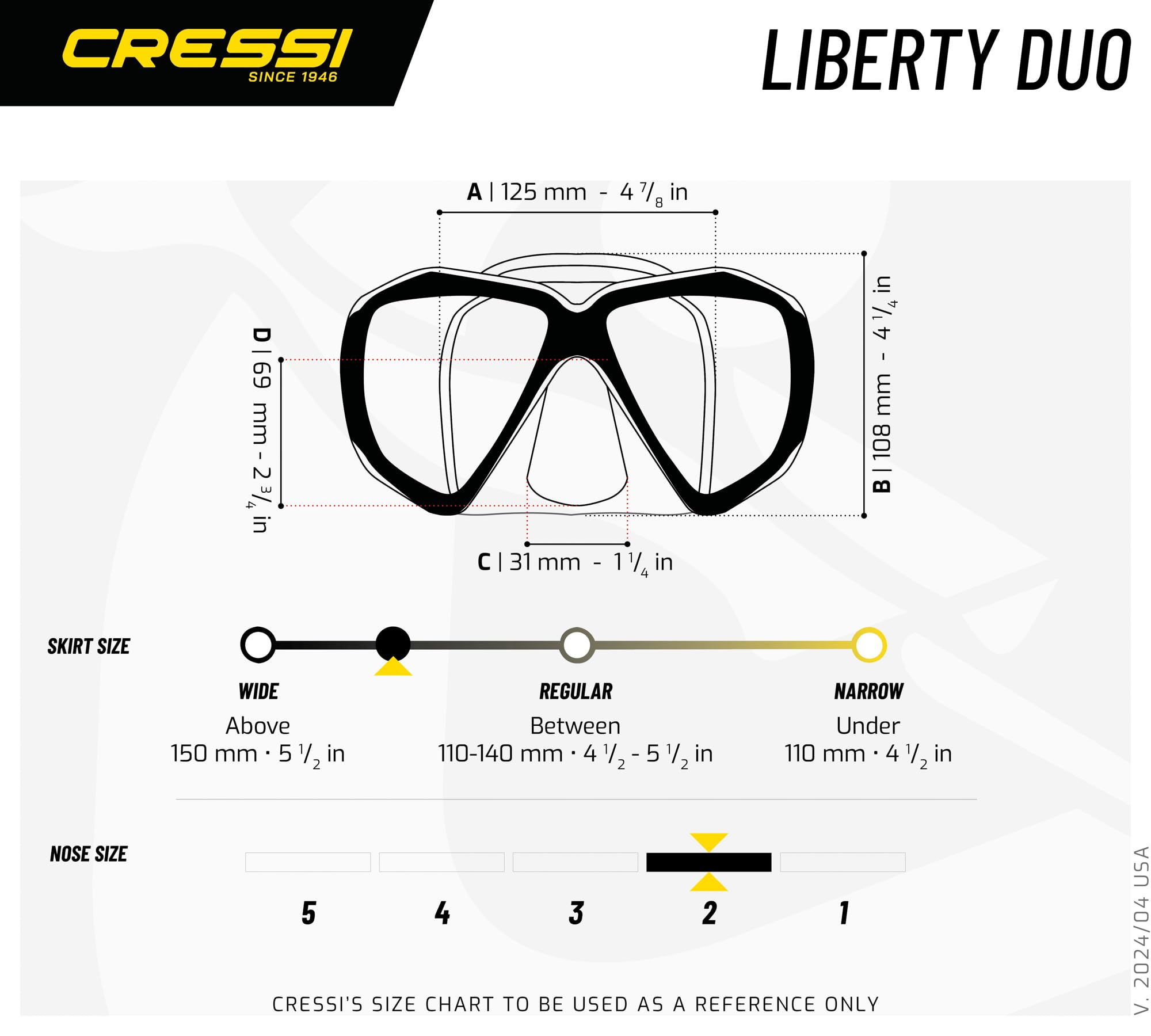 CRESSI Liberty Duo - Maschera Subacquea Unisex Adulto