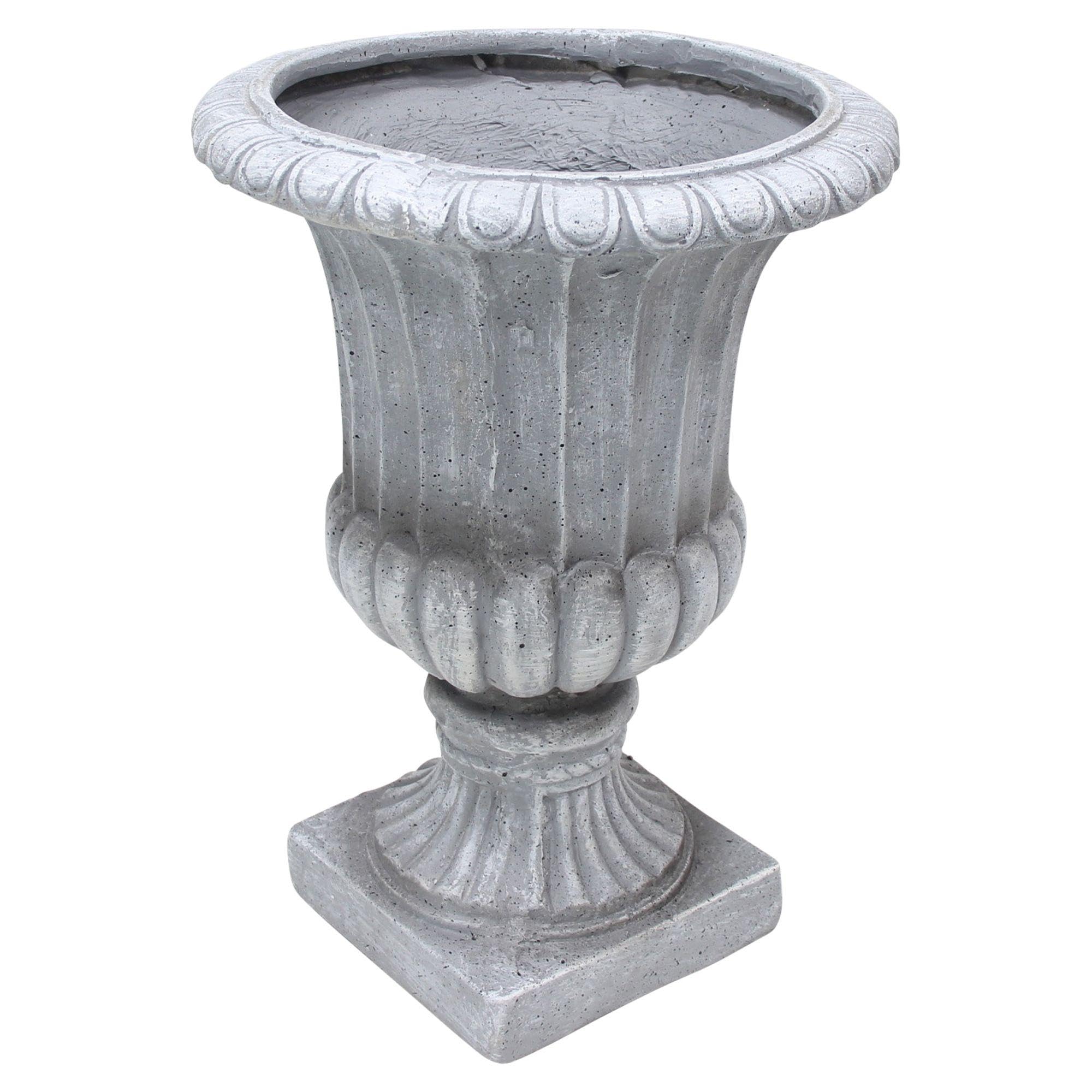 Dekoleidenschaft Amphore Antiqua Pot de fleurs de jardin, aspect pierre antique, 51 cm de haut, pot de fleurs d'extérieur pour l'extérieur