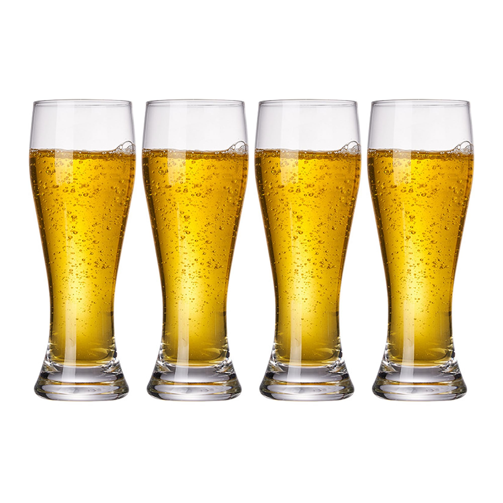 XIJIXI 100% Hand Blown Artistry Pilsner Beer Glasses 18.5 oz Capacity Ultra-Thin Craft Lead-Free for Beer Drinking Bliss Bar Glassware creative base Beer Glasses 4pack