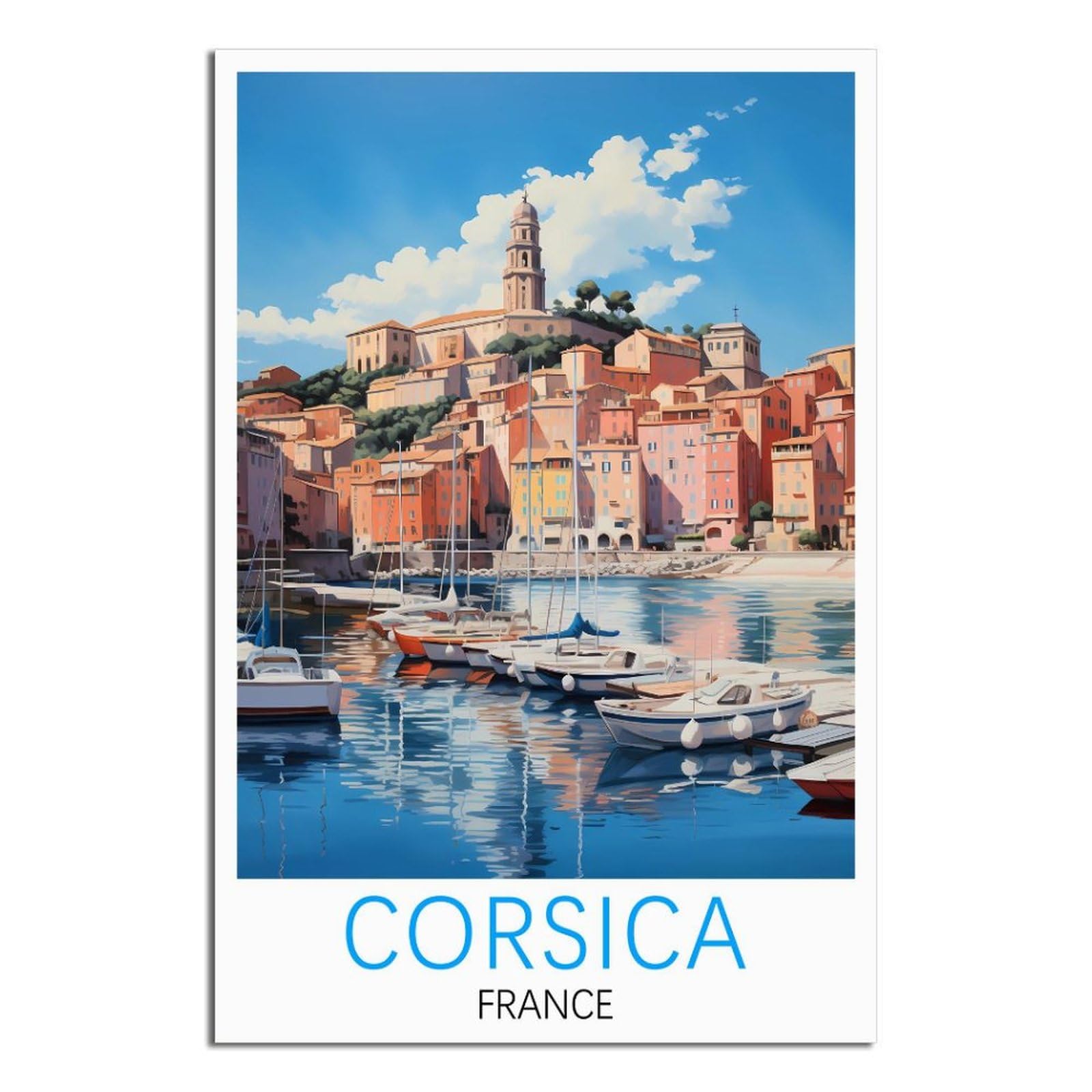 EZMLFA 5D Diamond Art Kits for Beginner,Corsica France,Diamond Art Kits Gem Cross Stitch Easy Kits for Beginner Crystal Art Crafts Home Wall Decor 30x40cm