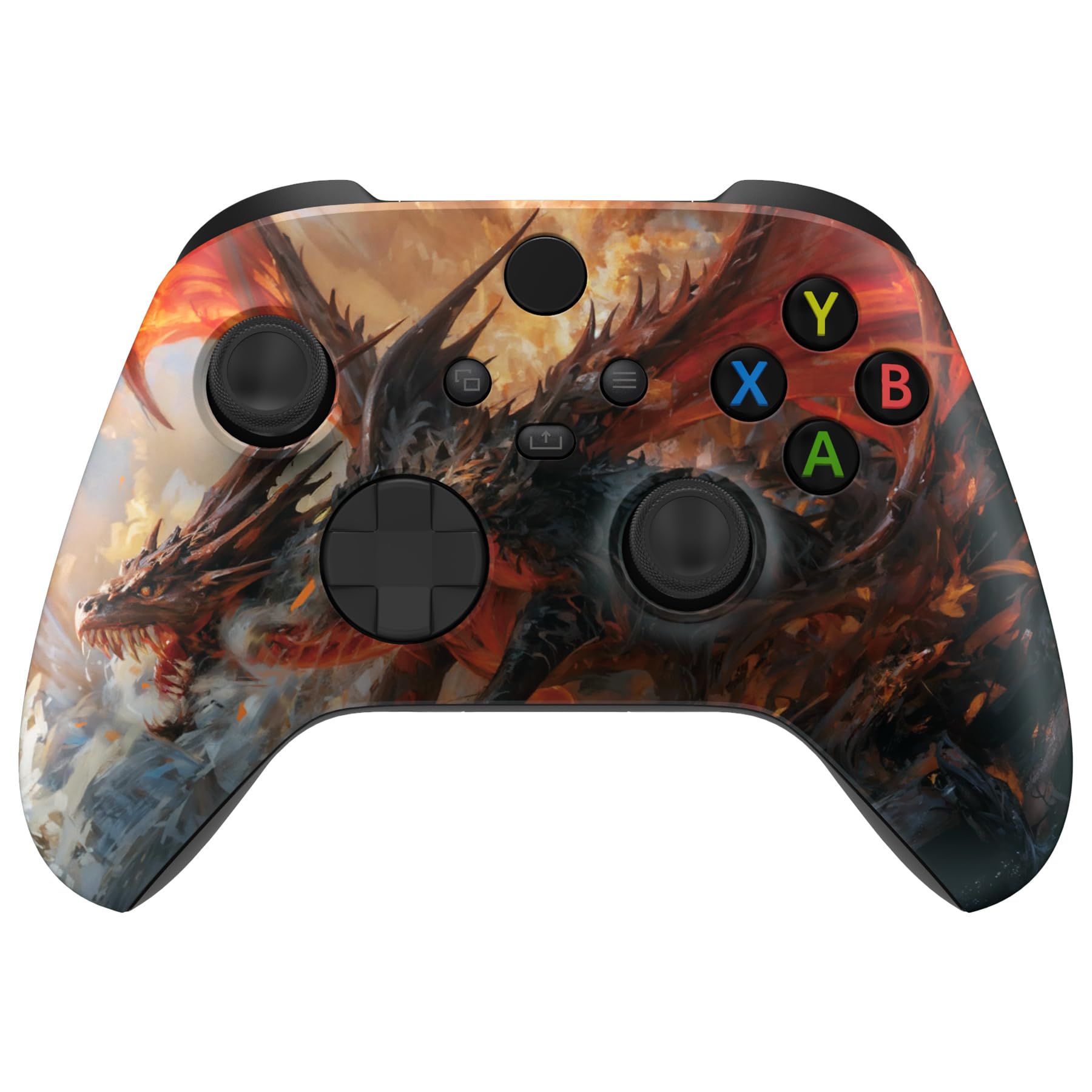 eXtremeRate Custom Shell for Xbox Series X S Controller Red Dragon Cover Replacement Accessories Front Housing Cover for