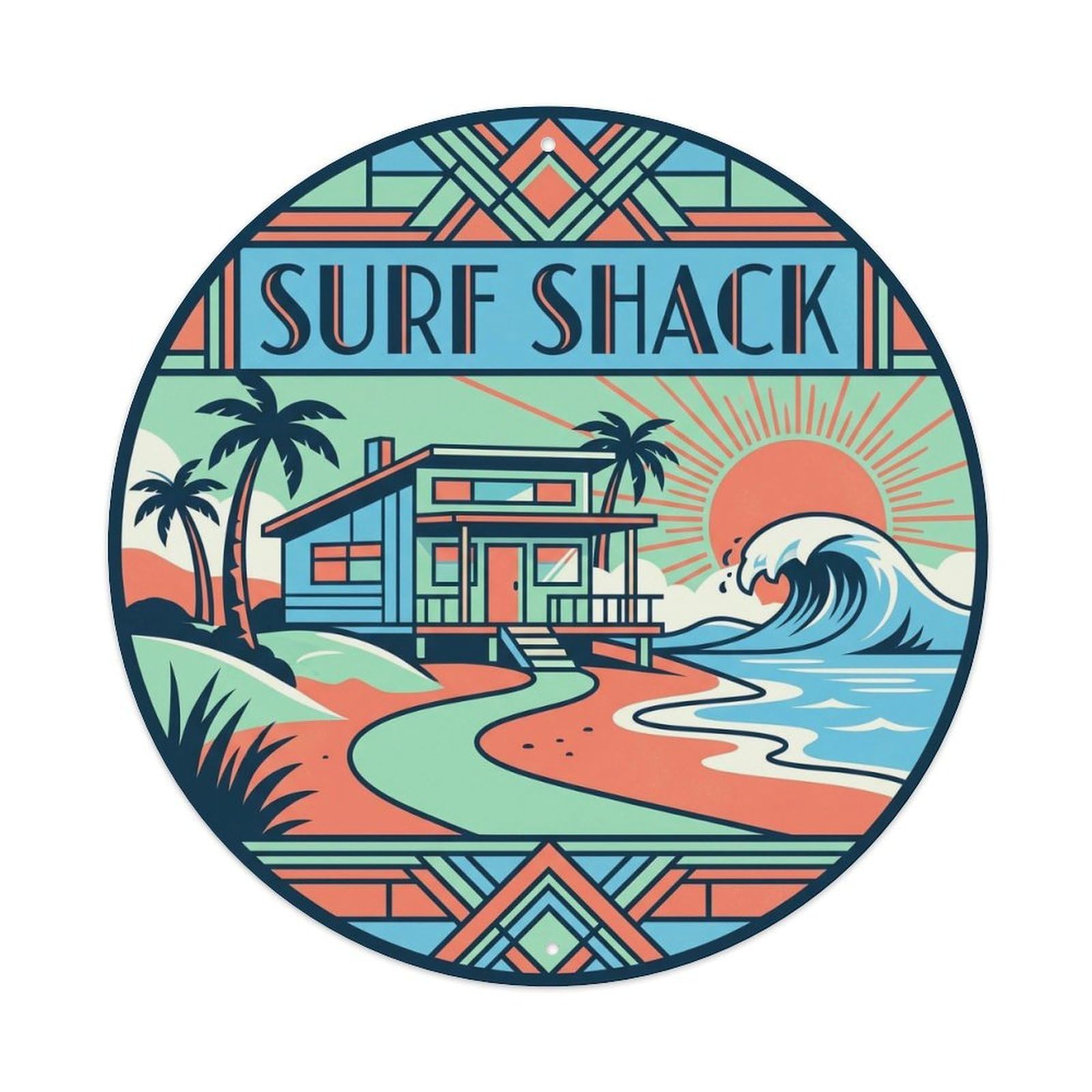 Surf Shack Hawaii Beach Destination Tropical Island Metal Tin Sign
