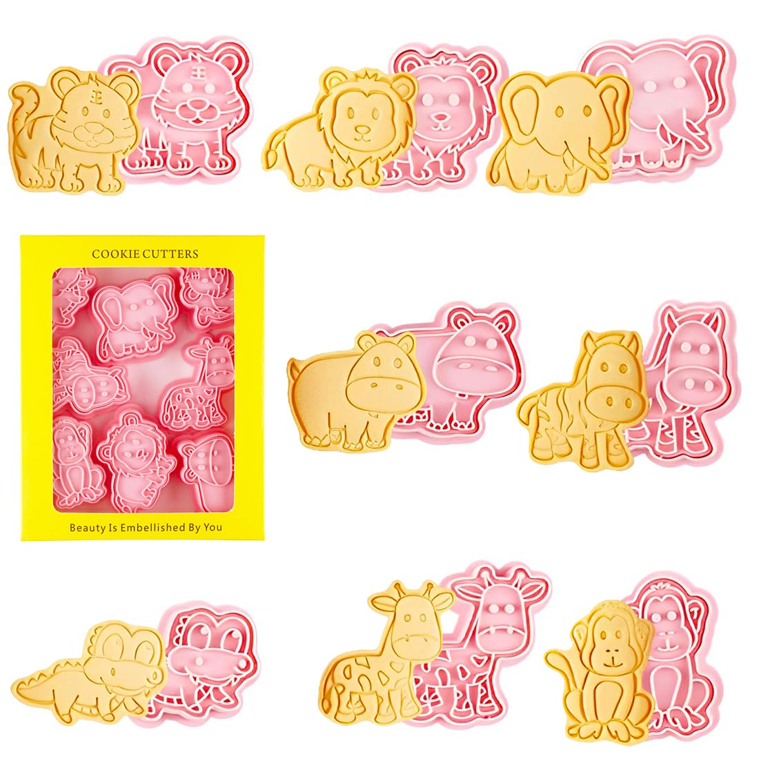 Lot De 8 Emporte-Pièces 3D Animaux Marins – Moules à Biscuits Et Fondant Mignons (Dauphin, Tortue, Crabe…), Plastique Alimentaire