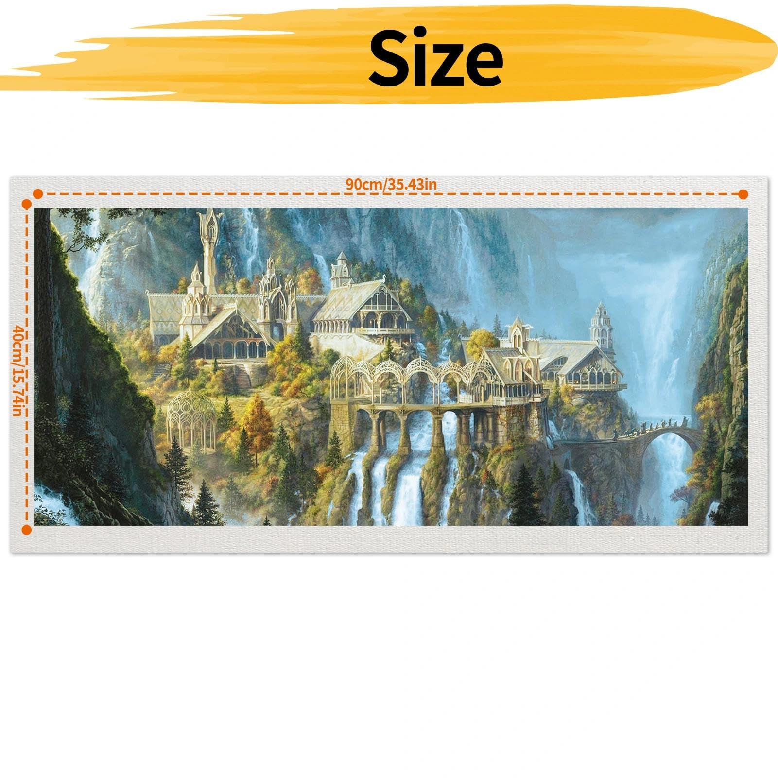 YALKIN Paint by Numbers Kits for Adults Landscape Painting by Number Kits On Canvas,Without Frame DIY Color Oil Painting Acrylic Paints,Home Wall Decor 16x35in/40x90cm - Image 2