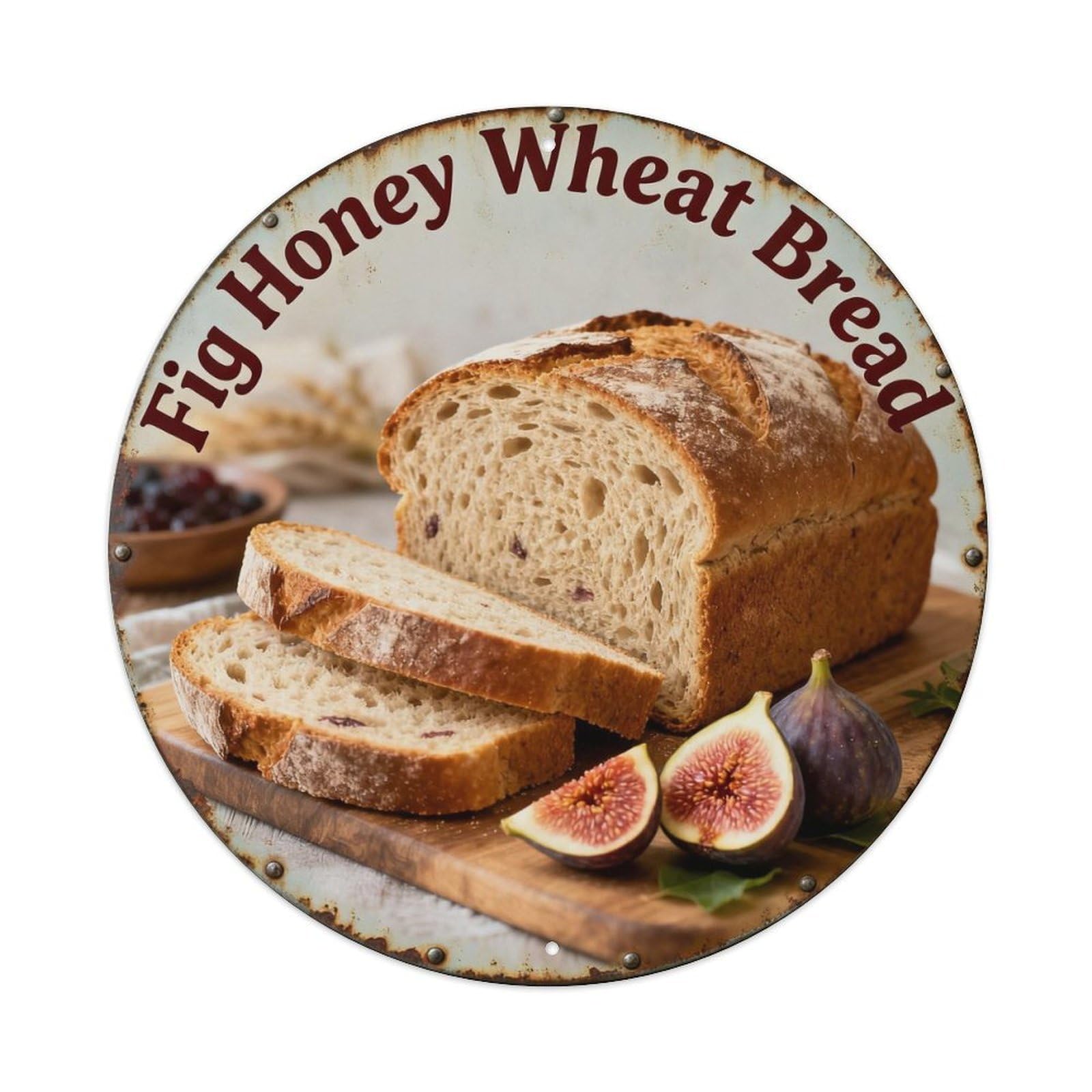 Fig Honey Wheat Bread - Metal Tin Sign Plaque